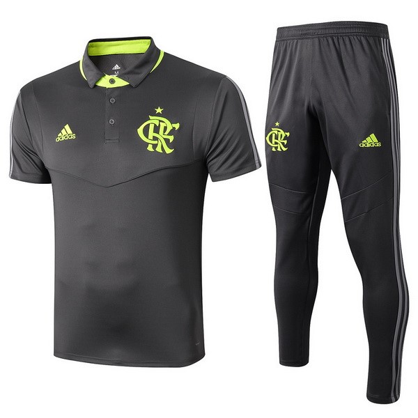 Polo Flamengo Conjunto Completo 2019/20 Gris Verde